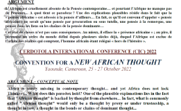 Appel à contributions : Conférence Internationale CERDOTOLA 2022 sur la Nouvelle Pensée Africaine